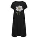 thumbnail image 5 of Vestido suelto de manga corta informal con estampado floral de algodón y lino de verano para mujer con bolsillo y cuello redondo Pompotops  ghjkhdj12072, 5 of 6