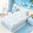 thumbnail image 5 of Manfei Watercolor Blue Starfish Twin Sheet Sets for Kids Boys and Girls, Cartoon Sealife Bedding 3-Piece, 1 Flat Sheet, 1 Fitted Sheet and 1 Pillowcase, 5 of 6