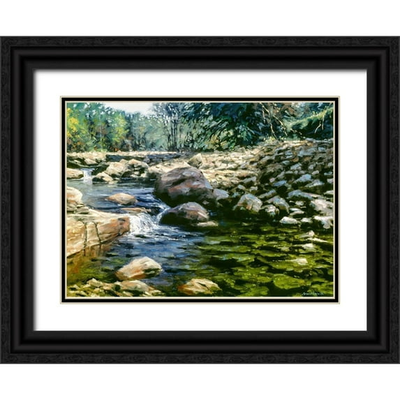 Braithwaite, Bruce 24x19 Black Ornate Wood Framed with Double Matting Museum Art Print Titled - Lower Potomac