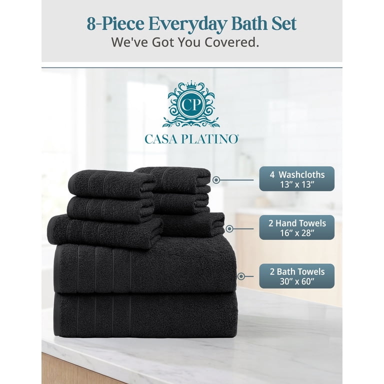 Casa Platino 8-Piece Cotton Towel Set, 500 GSM photo 8
