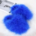thumbnail image 7 of Slippers for Women 2025 Fall Winter Plush Fuzzy Fluffy Cozy Flat Slip On Slides Indoor House Slippers, 7 of 7