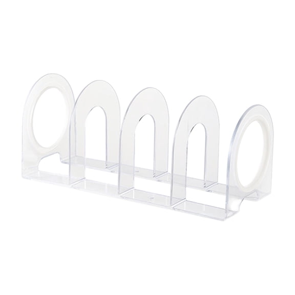 LOVIVER Bookend Organizer File Folder Sorter Book Ends Desktop Non Skid Desk Bookshelf Book Holder for Shelves Magazines Office Mails White Rings