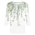 thumbnail image 5 of GERsome Womens Tops 3/4 Sleeve Shirts Crew Neck Loose Casual Blouses Floral Print Tshirts S-XXXL, 5 of 5