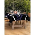 thumbnail image 2 of Outdoor Tablecloth with Umbrella Hole and Zipper, Blue Geometric Rectangle Table Cloth 60x120 Inch Waterproof Tablecloth, Contemporary White Abstract Lines Black Picnic Table Cover for Patio Camping, 2 of 7
