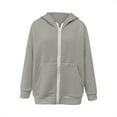 thumbnail image 3 of Babcutegg Jackets for Girls Hoodies Long Sleeve Feather Weight Kids Fall and Winter Clothes Gray, 3 of 4