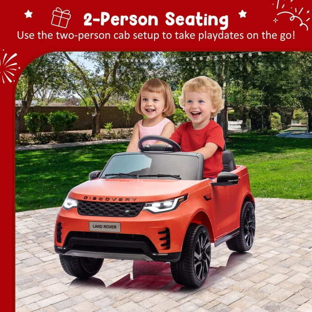 Kojooin 12V 2-Seater Licensed Land Rover Ride On Car, Battery Powered Kids Truck with LED Lights, Music and 3 Speed Options
