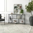 thumbnail image 3 of Evelyn&Zoe Winthrop 52" Wide Rectangular Console Table with Glass Shelves, Blackened Bronze, 3 of 7