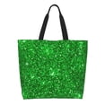 thumbnail image 2 of Bingfone Canvas Tote Bag for Women with Inner Pocket Aesthetic Cute Shopping Tote Bags Reusable Grocery Bags-Green Glitter, 2 of 9