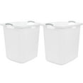 thumbnail image 2 of (2 pack) Home Logic 2.5 Bushel XL Lamper Plastic Laundry Basket, White, 2 Pack, 2 of 7