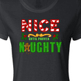 thumbnail image 4 of Inktastic Nice Until Proven Naughty with Holly and Gingerbread Man Women's T-Shirt, 4 of 5