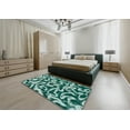 thumbnail image 4 of Ahgly Company Indoor Round Abstract Teal Green Abstract Area Rugs, 7' Round, 4 of 6