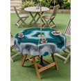 thumbnail image 5 of Outdoor Tablecloth with Umbrella Hole Zipper Green Agate Round Tablecloth 60" Waterproof Outside Table Cloth Ombre Modern Abstract Art Patio Table Cover Tablecloths for Picnic Party, 5 of 8