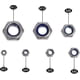 thumbnail image 3 of Tuerca hexagonal, kit surtido de contratuercas de nailon, tuercas de seguridad hexagonales de acero inoxidable, 304 y nailon Dimensiones: M3, M4, M5, M6, M8, M10, M12, 3 of 4
