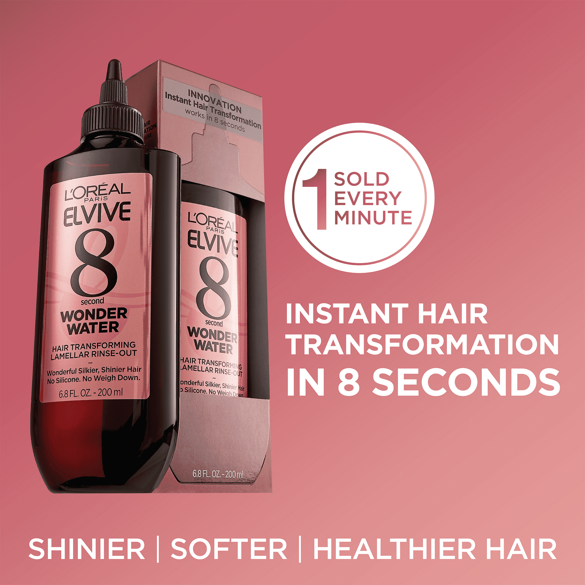 LOreal Paris Elvive Wonder Water Rinseout Treatment, for Damaged Hair, 6.8 fl oz, Light Weight (Pac(图2)