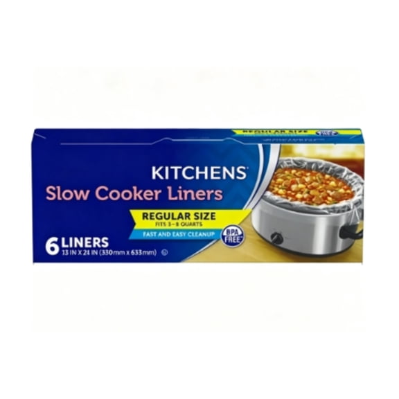 Kitchens Regular Size Slow Cooker Liners - 6ct/11.375sq ft: BPA-Free, Heat-Resistant, Non Stick
