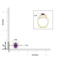 thumbnail image 4 of ANGARA Natural Classic Oval Amethyst Halo Ring with Diamond Accents in 14K Yellow Gold for Women (Size-6x4mm) | February Birthstone, Anniversary, Jewelry Gift for Women | Natural Amethyst Ring, 4 of 8