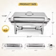 thumbnail image 6 of BENESKY Chafing Dishes for Buffet 8 Qt, 2 Pack Stainless Steel Chafers and Buffet Warmers Sets, Rectangle Serving Food Warmer Catering Supplies Buffet Display for Parties, Silver, 6 of 7