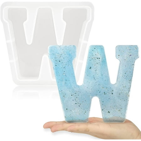 Large Letter Molds for Resin - 6 Inch Big Silicone Letter Molds for Resin - Jumbo Alphabet Resin Molds - A to Z Letter Decoration Molds for Birthday Party, Craft, Ornament, White