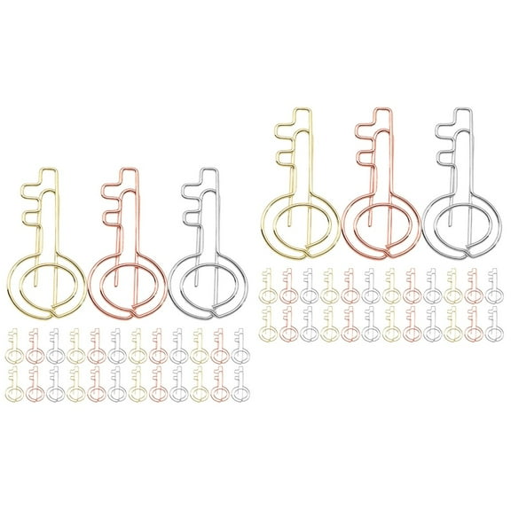 60 Pcs Cute Paper Clips Key Shaped Paper Clips Practical Paper Clips Convenient Paper Clips
