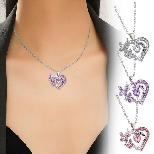Fiudx Collar con Colgante de Corazón para El Día de La Madre, Elegante Diseño Bicolor con Incrustaciones, Cadena Ajustable, Elegante Joya de Moda, Regalo de Agradecimiento para Mamá, Accesorio Versát