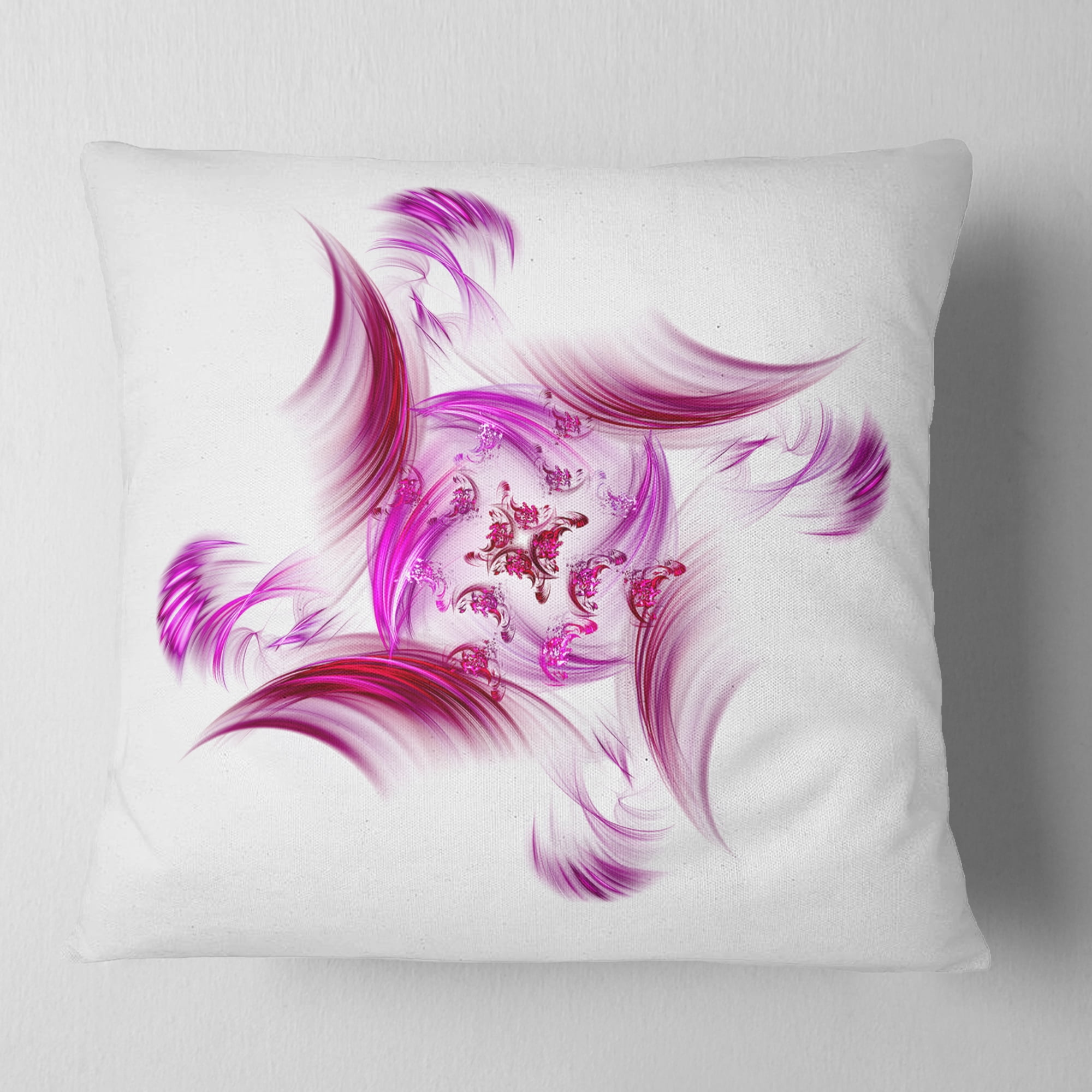 Designart Rotation of Small Universe Purple Flower - Floral Throw Pillow - 16x16