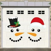 BallsFHK Christmas Clearance Merry Christmas Decorations Garage Door Decor Snowman Magnets Stickers Refrigerator Decal Face Garage Christmas Set Reflective Car Magnetic Stickers