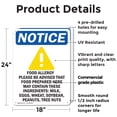 thumbnail image 2 of (2 Pack) Food Allergy Notice OSHA Notice Sign 18 Inch X 24 Inch Plastic Sign, Weather Resistant, UV Protected for Workplace, Business, and Construction Site, Made in the USA, 2 of 8