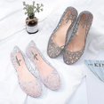 thumbnail image 3 of Sandalias de gelatina de playa de verano para mujer, zapatos planos sin cordones, informales, transpirables, 3 of 3