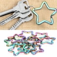 thumbnail image 4 of LLC 10pcs Colorful Pentacle Shaped Key Ring Iron Key Chain Pendant DIY Jewelry Handbag Supplies, 4 of 6