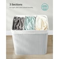 thumbnail image 4 of SONGMICS 39.6 Gallons Laundry Hamper, 3-Section Laundry Basket, Laundry Hamper with Lid, Bamboo, Foldable, Removable and Machine Washable Liner Gray, 4 of 8