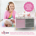 thumbnail image 5 of Emily Rose - Toy Baby Doll Crib Set for Little Girls, Changing Table Furniture with Clothes and Accessories Storage and Pockets, for 3+ Year Old Girls, Baby Doll Set and Accessories - White/Pink/Gray, 5 of 7