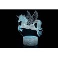 thumbnail image 3 of 3d Unicorn Optical Illusion Night Light With16 Colors Adjustable Timer Remote & Smart Touch For Girls Room Great Gifts, 3 of 4
