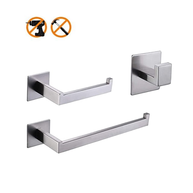Cqxid Rack Under $30 Towel Set Include Wall Paper Set Towel Mounted For Bathroom Bar Steel Toilet Hardware Robe & 3PCS & Stainless Hook Rack Bathroom Hand Holder Accessories Rack