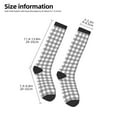 thumbnail image 2 of Daiia Sports Socks Gray Checkboard Printed Novelty Crew Socks for Men Women Knee High Socks Cotton Socks Soft & Breathable Support Unisex Socks, 2 of 9