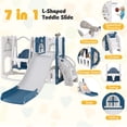 thumbnail image 5 of Costway 7 in 1 L-shaped Toddle Swing and Slide Set with Swing, Basketball Hoop & Telescope Blue+White, 5 of 9