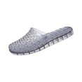 thumbnail image 2 of HTHLVMD Womens Jelly Mules, Women's Jelly Mesh Slides Casual Comfortable Closed Round Toe Slip On Soft Sole Clear Mule Sandals for Summer Indoor Outdoor Vacation Beach Slippers, Black 6, 2 of 5