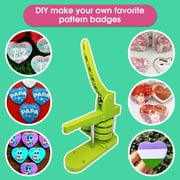 VIFERR DIY Heart Shaped DIY Full Metal Pin Button Maker Machine Installation-Free Button Maker Badge Punch Press with 100pcs Button Parts Easy to Use Best Gift for Kids Christmas Party Present (Green)