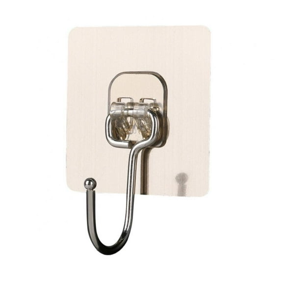 12 Pack Large Adhesive Hooks 44Ib,Max,Waterproof and Rustproof Wall Hooks for Hanging Heavy Duty,Stainless Steel Towel and Coats Hooks to use Inside Kitchen,Bathroom,Home and Office
