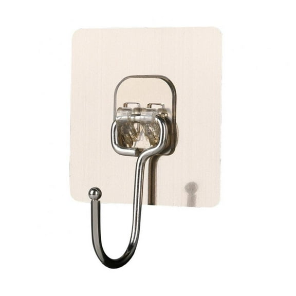 Large Adhesive Hooks, 10 Pack Heavy Duty Hold 44lb(Max) Sticky Hooks, Waterproof and Rustproof Wall Hooks for Hanging, Self-Adhesive Traceless Wall Hooks to Use for Kitchen Bathroom Home Office
