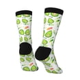 thumbnail image 5 of Uemuo Kawaii Avocado Pattern Women's Crew Socks, Soft Durable Breathable Moisture-Wicking with Odor Control Cotton socks, 5 of 9