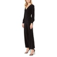 thumbnail image 3 of Adrianna Papell V-Neck Ruched Long Sleeve Zipper Back Solid Jersey Jumpsuit by Curated Brands, 3 of 4