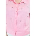 thumbnail image 4 of Blusa de lino con pedrería Roman Fashion /Tallas Extras, 5110 (Rosa) rosa 40, 4 of 6