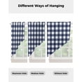 thumbnail image 4 of Navy Blue Check Swag Valances for Windows, Farmhouse Buffalo Plaid Blue Rod Pocket Sheer Valances for Small Windows, Swag Toppers Light Filtering for Kitchen Living Room 2 Panels 36''x36'', 4 of 6