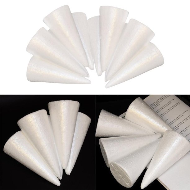 30 piezas sin terminar en blanco DIY árbol de Navidad forma de cono de poliestireno espuma de poliestireno para modelar artesanía DIY pintura dibujo 1 Macarena Bolas de espuma de poliestireno