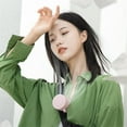 thumbnail image 4 of Portable Silent Mini Bladeless Electric Fan,Mini Waist Clip Fan,Adjustable 3-Speed Suspended Waist Fans,Suitable for Outdoor and Travel Office (White Green), 4 of 10