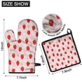 thumbnail image 6 of Strawberry Plants Fruit Flower Bow Kitchen Oven Mitt and Pot Holder Sets 2 Pcs for Baking, Cooking and Grilling, Heat Resistant Up To 392 °F, 6 of 7