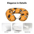 thumbnail image 4 of KLL Bold Black and White Leaves Orange Pattern Memory Foam Cervical Neck Pillow Versatile U-Shaped Pillows for Home/Office/Camping/Travelling/Soft Washable Cover, 4 of 8