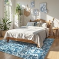 thumbnail image 4 of Lahome Decor 5'x7' Washable Rug for Bedroom, Vintage Area Rug for Living Room, Indoor Soft Distressed Floral Throw Rugs Non-Slip Backing for Entryway Farmhouse Dining Room Kids Playroom,Light Blue, 4 of 8