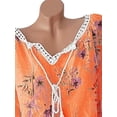 thumbnail image 3 of Gvmfive Plus Size Blouses for Women Long Sleeve Lace Up Chiffon Shirt Loose Floral Tops, 3 of 4