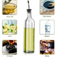 thumbnail image 4 of CozyNestFinds Olive Oil Dispenser Bottle, 2 Pcs Glass Olive Oil Dispenser and Vinegar Dispenser Set with 2 Stainless Steel Pourers, 4 Labels,1 Brush and 1 Funnel Oil Bottles for Kitchen (500ml), 4 of 15